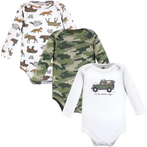 imageHudson Baby babyboys Cotton Longsleeve Bodysuits 3packAnimal Adventure