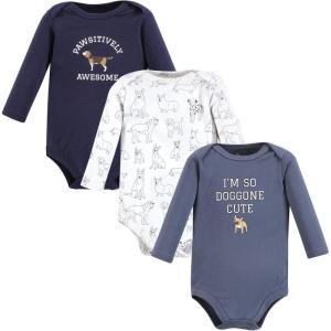 imageHudson Baby babyboys Cotton Longsleeve Bodysuits 3packBoy Dogs