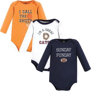 imageHudson Baby babyboys Cotton Longsleeve Bodysuits 3packFall Winter Sports
