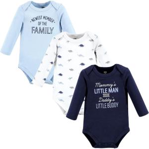imageHudson Baby babyboys Cotton Longsleeve Bodysuits 3packNewest Family Member