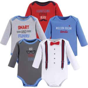 imageHudson Baby babyboys Cotton Longsleeve Bodysuits 5packMr Cool Dude