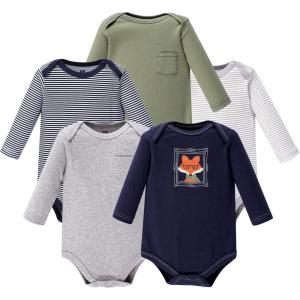 imageHudson Baby babyboys Cotton Longsleeve Bodysuits 5packMr Fox