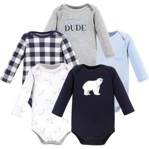 imageHudson Baby babyboys Cotton Longsleeve Bodysuits 5packPolar Bear