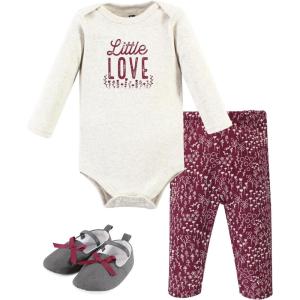 imageHudson Baby babygirls Cotton Bodysuit Pant and Shoe SetLittle Love Flowers