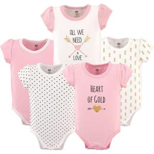 imageHudson Baby babygirls Cotton Bodysuits 5packHeart