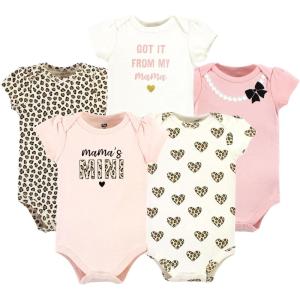 imageHudson Baby babygirls Cotton Bodysuits 5packLeopard Hearts