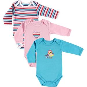 imageHudson Baby babygirls Cotton Longsleeve Bodysuits 3packBird