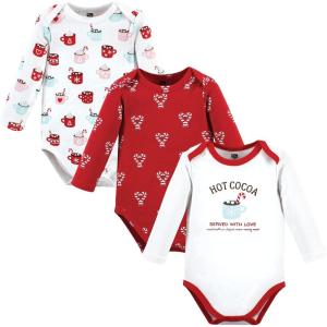 imageHudson Baby babygirls Cotton Longsleeve Bodysuits 3packHot Cocoa