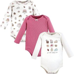 imageHudson Baby babygirls Cotton Longsleeve Bodysuits 3packSweet Bakery
