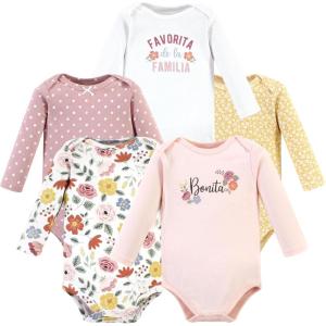 imageHudson Baby babygirls Cotton Longsleeve Bodysuits 5packBonita