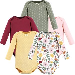 imageHudson Baby babygirls Cotton Longsleeve Bodysuits 5packFall Botanical