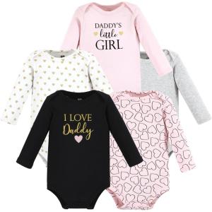 imageHudson Baby babygirls Cotton Longsleeve Bodysuits 5packGirl Daddy