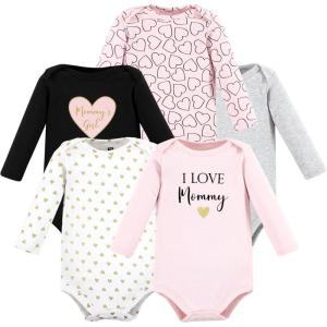 imageHudson Baby babygirls Cotton Longsleeve Bodysuits 5packGirl Mommy