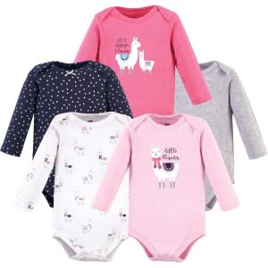 imageHudson Baby babygirls Cotton Longsleeve Bodysuits 5packLittle Llama