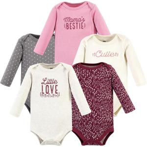 imageHudson Baby babygirls Cotton Longsleeve Bodysuits 5packLittle Love Flowers