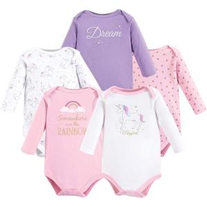 imageHudson Baby babygirls Cotton Longsleeve Bodysuits 5packMagical Unicorn