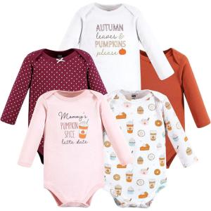 imageHudson Baby babygirls Cotton Longsleeve Bodysuits 5packPumpkin Spice Date