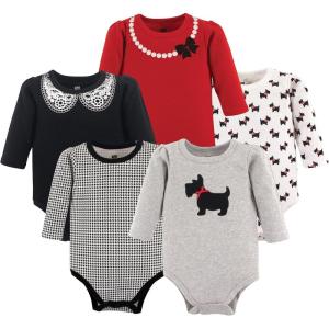 imageHudson Baby babygirls Cotton Longsleeve Bodysuits 5packScottie Dog