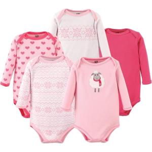 imageHudson Baby babygirls Cotton Longsleeve Bodysuits 5packSheep