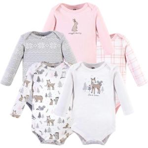 imageHudson Baby babygirls Cotton Longsleeve Bodysuits 5packWinter Forest