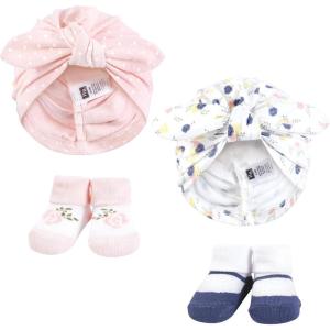 imageHudson Baby babygirls Turban and Socks SetMulti Color Tiny Rose