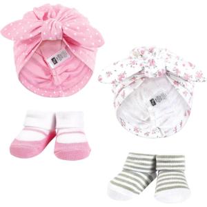 imageHudson Baby babygirls Turban and Socks SetWild Flower