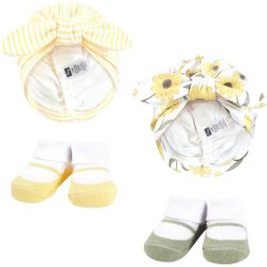 imageHudson Baby babygirls Turban and Socks SetYellow Daisy