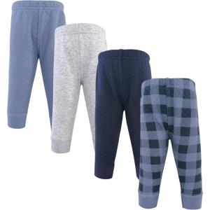 imageHudson Baby babygirls unisexbaby Quilted Jogger Pants 4pkNavy Plaid