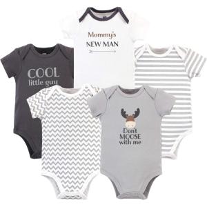 imageHudson Baby unisexbaby Cotton Bodysuits 5packDont Moose With Me