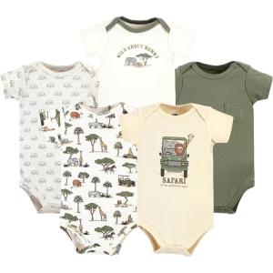 imageHudson Baby unisexbaby Cotton Bodysuits 5packGoing on Safari