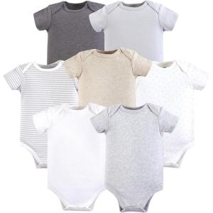 imageHudson Baby unisexbaby Cotton Bodysuits 7packNeutral Basic