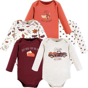 imageHudson Baby unisexbaby Cotton Longsleeve Bodysuits 5packHello Autumn
