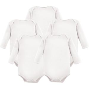 imageHudson Baby unisexbaby Cotton Longsleeve Bodysuits 5packWhite