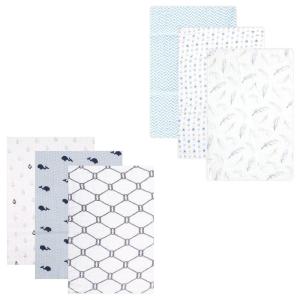 imageMuslin Swaddle Blanket 6PackBlue FeatherWhale