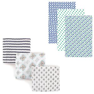 imageMuslin Swaddle Blanket 6PackBlue GreenAztec