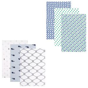 imageMuslin Swaddle Blanket 6PackBlue GreenWhale