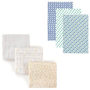 imageMuslin Swaddle Blanket 6PackElephantBlue Green