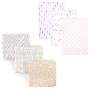imageMuslin Swaddle Blanket 6PackElephantsPink Constellation