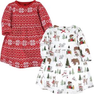 imageHudson Baby Girls Cotton DressesCasual DressChristmas Forest