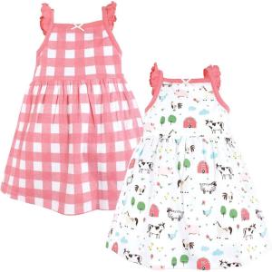 imageHudson Baby Girls Cotton DressesCasual DressFarm Animals