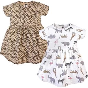 imageHudson Baby Girls Cotton DressesCasual DressModern Pink Safari