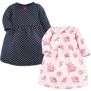 imageHudson Baby Girls Cotton DressesCasual DressPink and Navy Floral