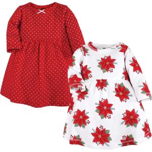 imageHudson Baby Girls Cotton DressesCasual DressPoinsettia Dot