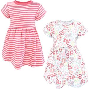 imageHudson Baby Infant and Toddler Girls Cotton DressesBright Pink Flower Field