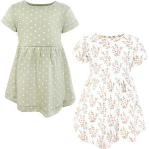 imageHudson Baby Infant and Toddler Girls Cotton DressesPink Sage Florals
