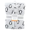 imageHudson Baby Unisex Baby Plush Sleeping Bag Sack Blanket Boy Farm Animals Long Sleeve 612 MonthsLongsleeve Gray Penguin