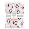 imageHudson Baby Unisex Baby Plush Sleeping Bag Sack Blanket Boy Farm Animals Long Sleeve 612 MonthsSleeveless Pink Penguin