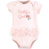 imageHudson Baby babygirls Cotton Bodysuits 3packCoral Floral Daddys Girl