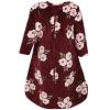 Burgundy Floral Long Sleeve