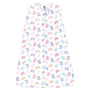 imageHudson Baby Unisex Baby Cotton Sleeveless Wearable Sleeping Bag Sack Blanket Modern Rainbow 06 MonthsPastel Butterfly